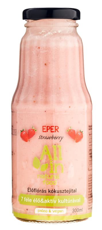 All in Natural Food strawberry live flora coconut milk drink