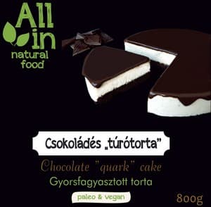 All in Natural Food frozen chocolate cheesecake cake