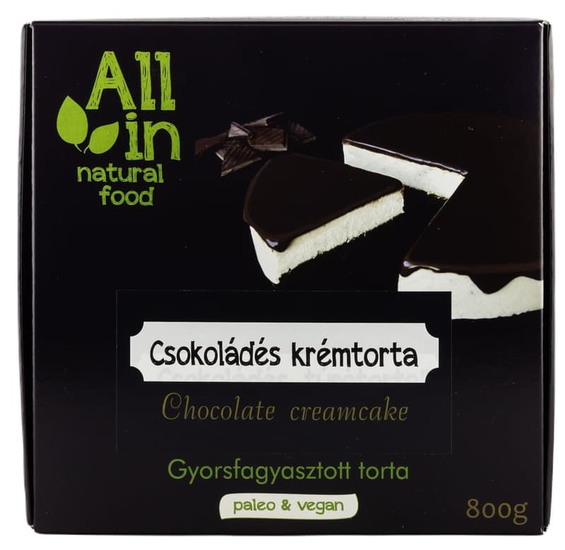 All in Natural Food frozen chocolate cheesecake cake