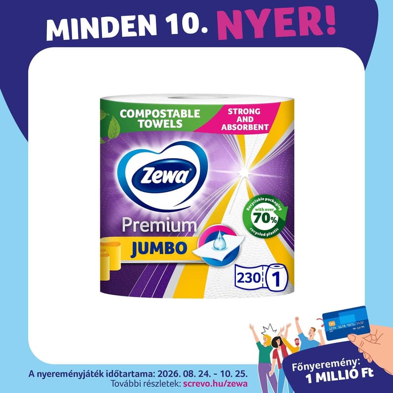 Zewa Premium Jumbo 3 ply paper towel