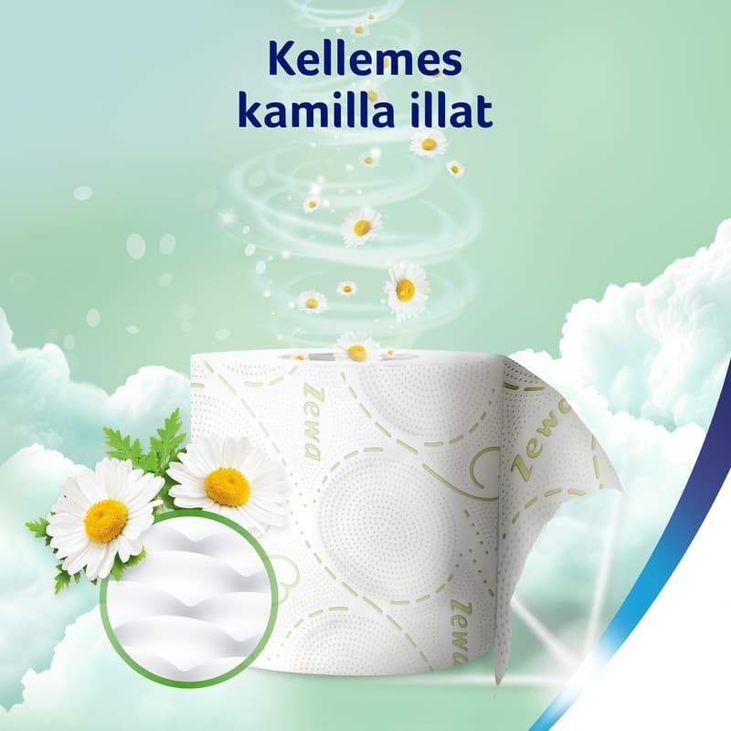 Zewa Deluxe 3 ply toilet paper Camomile Comfort