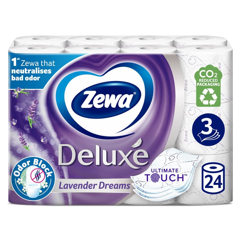 Zewa Deluxe 3 ply toilet paper Lavender Dreams