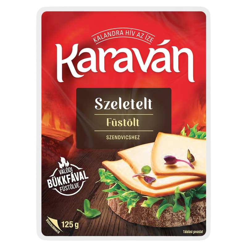 Karaván Szeletelt ömlesztett füstölt sajt
