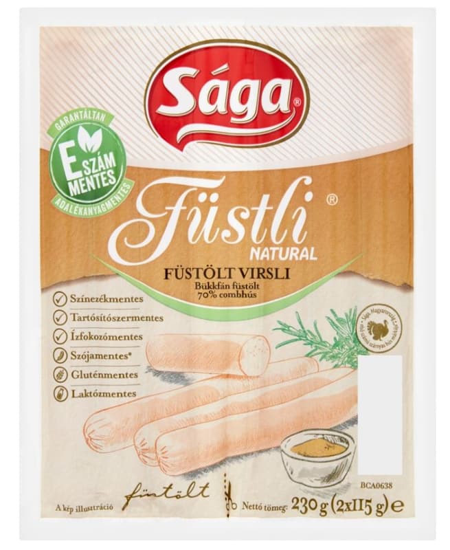 Sága Füstli Natural füstölt virsli