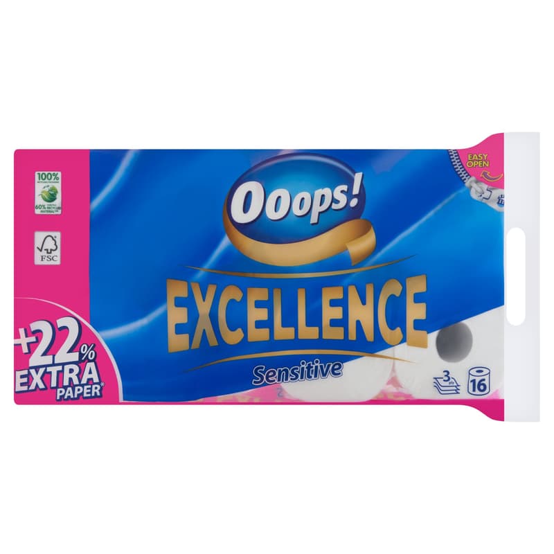 Ooops! Excellence Sensitive 3-ply toilet paper