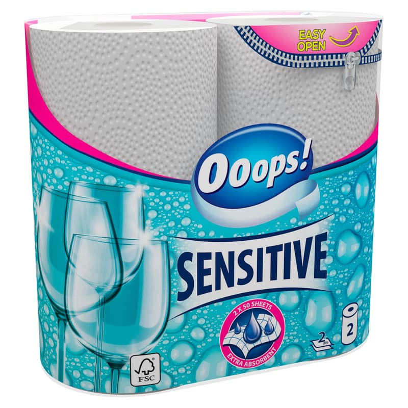 Ooops! Sensitive 2 rétegű konyhai papírtörlő 2 tekercs