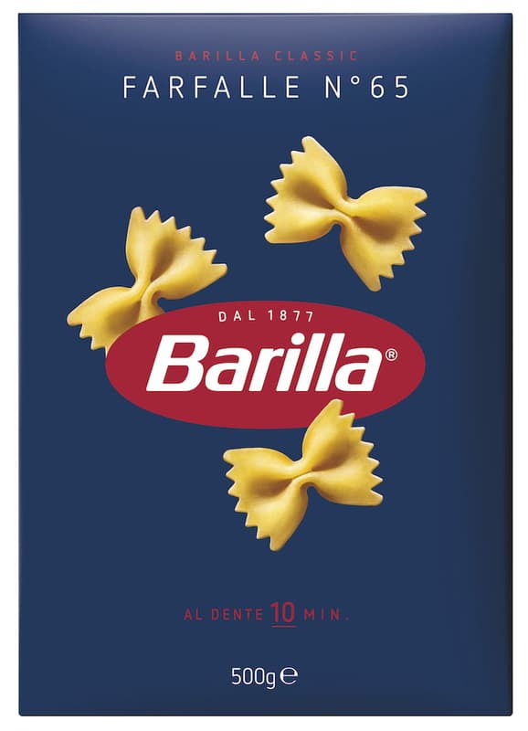 Barilla farfalle is a tiny durum dry pasta