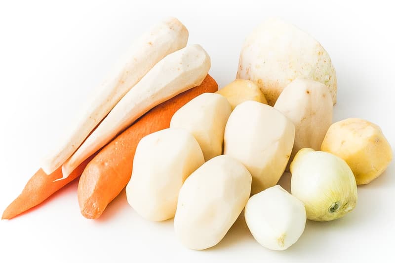 Organic soup selection, peeled