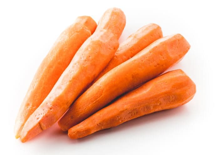 Organic carrots, peeled