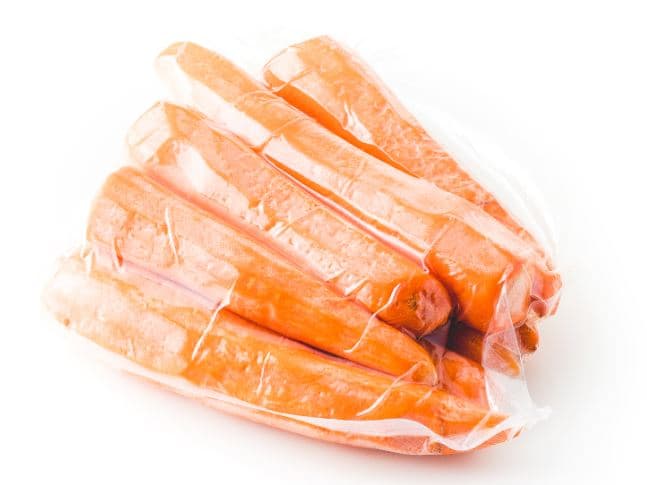 Organic carrots, peeled