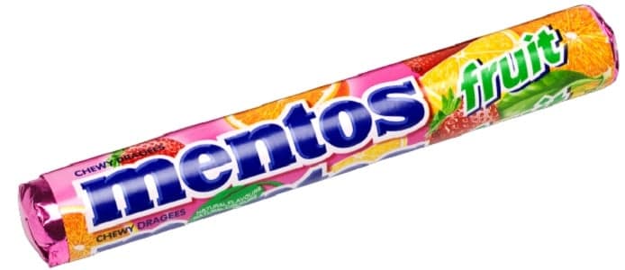 Mentos Fruit fruit flavored sugar cane