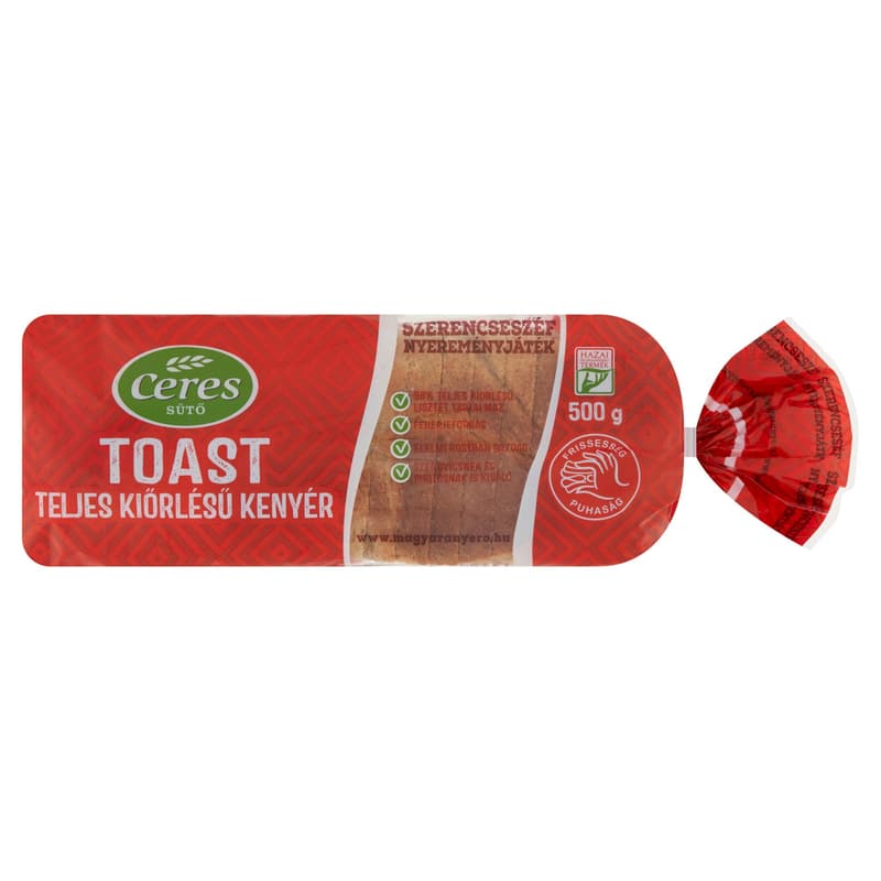 Ceres Sütő Teljes Kiőrlésű Toast Kenyér