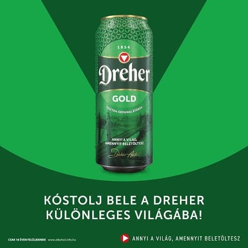 Dreher Gold minőségi világos sör 5% (6-os multipack)