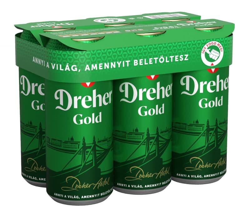 Dreher Gold minőségi világos sör 5% (6-os multipack)