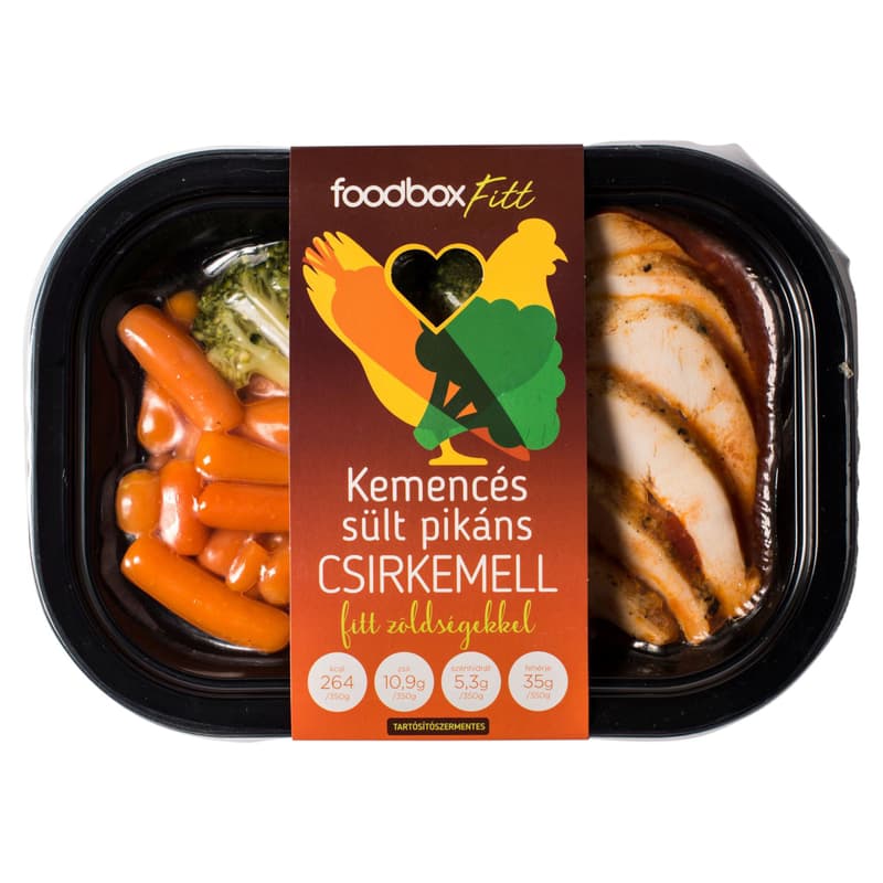 Foodbox Fitt kemencés sült pikáns csirkemell fitt zöldségekkel