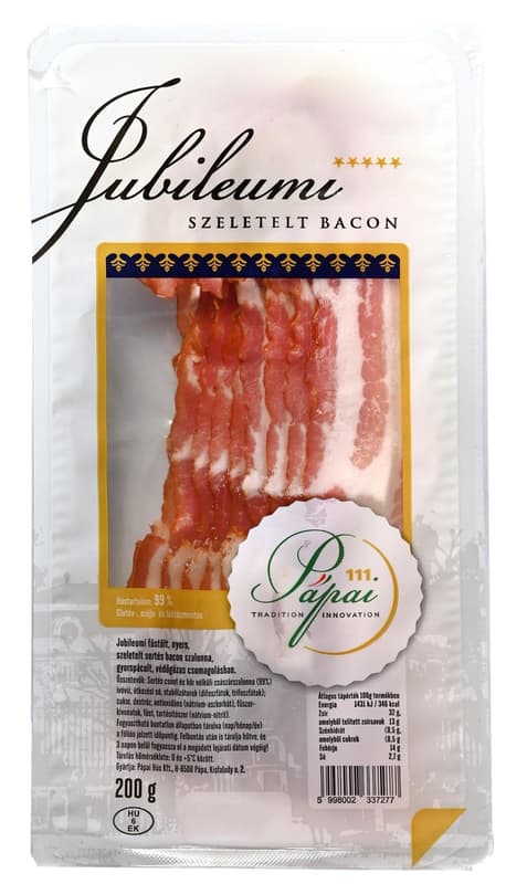 Pápai Füstölt bacon szeletelt