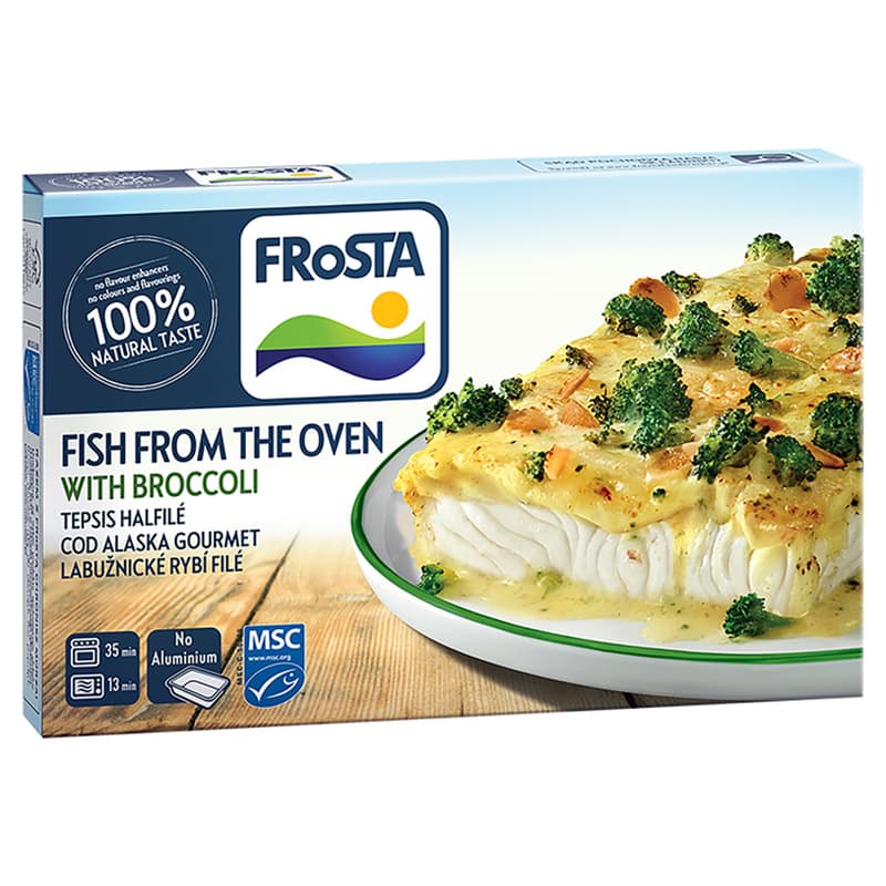FRoSTA Baked fish fillet with broccoli sauce