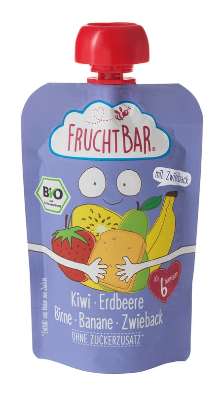 Fruchtbar Organic Kiwi, Strawberry, Pear, Banana, Rusks 6Snow
