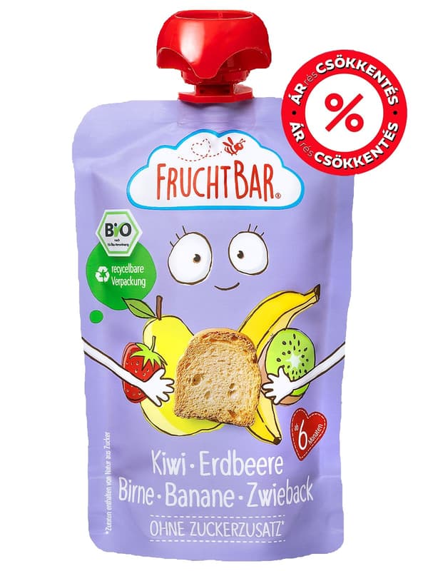 Fruchtbar Organic Kiwi, Strawberry, Pear, Banana, Rusks 6Snow