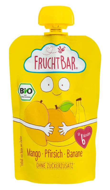 Fruchtbar BIO Mangó-Őszibarack-Banán 6 hónapos kortól