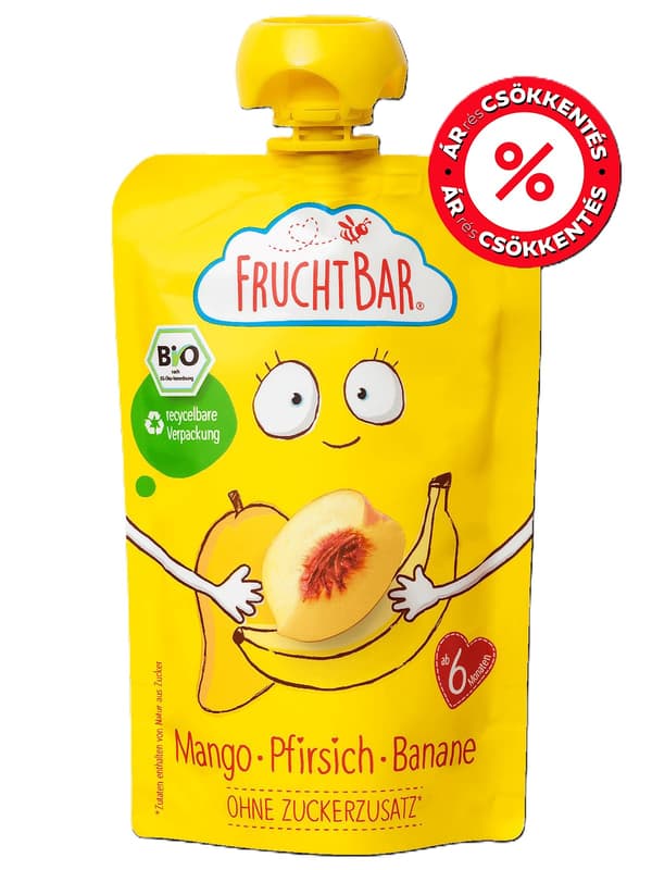 Fruchtbar BIO Mangó-Őszibarack-Banán 6 hónapos kortól