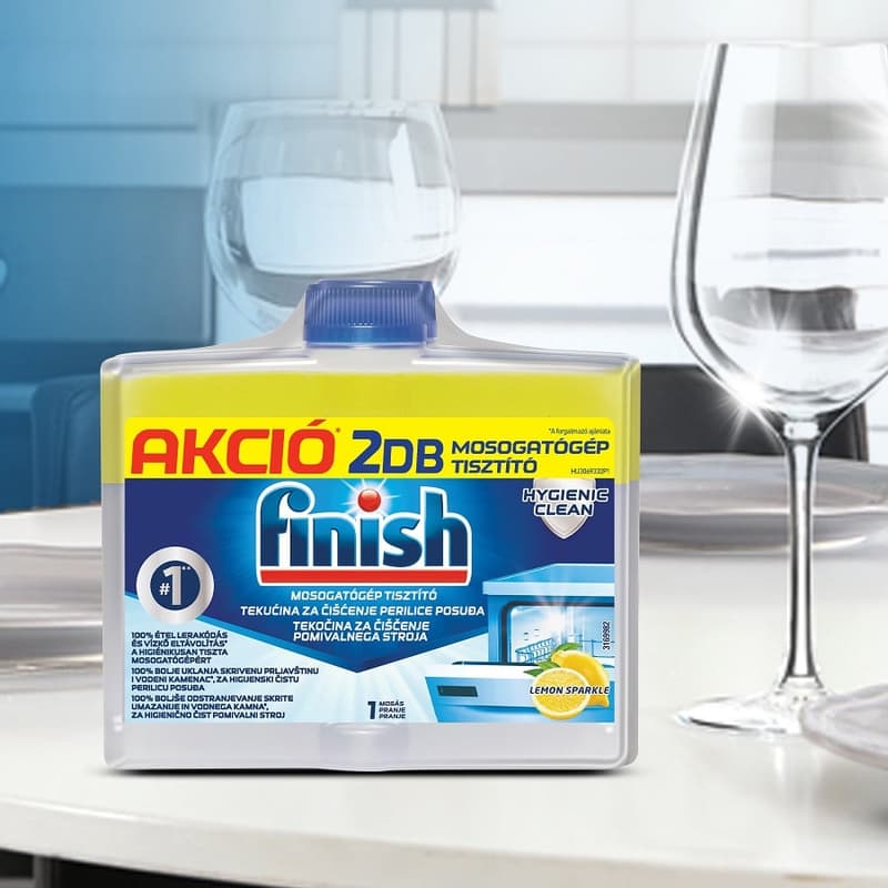 Finish mosogatógép-tisztító folyadék, Lemon 2x250ml