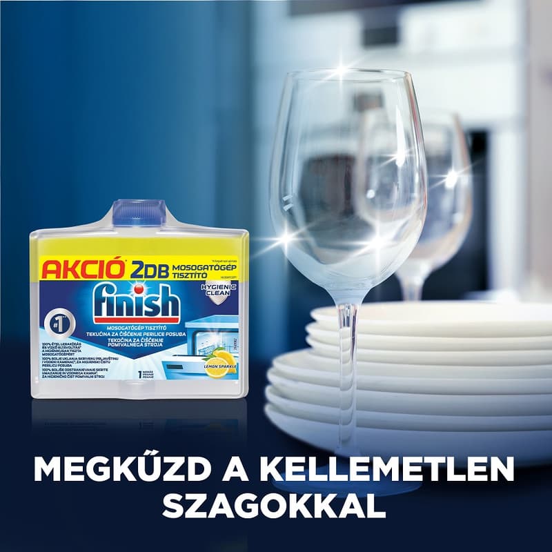 Finish mosogatógép-tisztító folyadék, Lemon 2x250ml