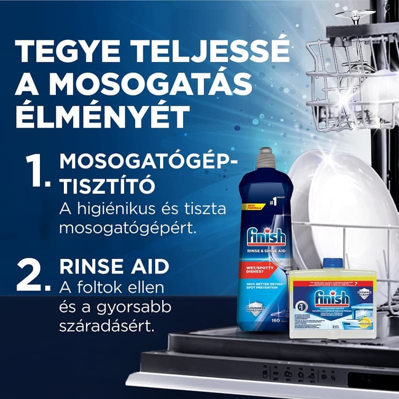 Finish mosogatógép-tisztító folyadék, Lemon 2x250ml