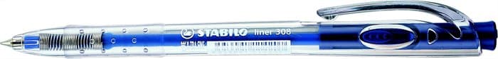Stabilo Golyóstoll, 0,38 mm, nyomógombos, "Liner 308", kék