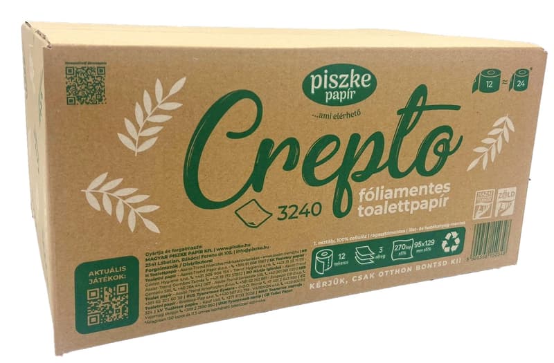 Crepto 3240 boxed 3-ply toilet paper