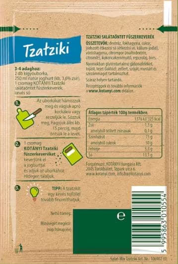 Kotányi Salátaöntet Tzatziki