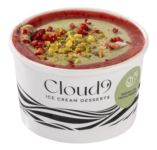 Cloud 9 ice cream dessert with strawberry pistachios