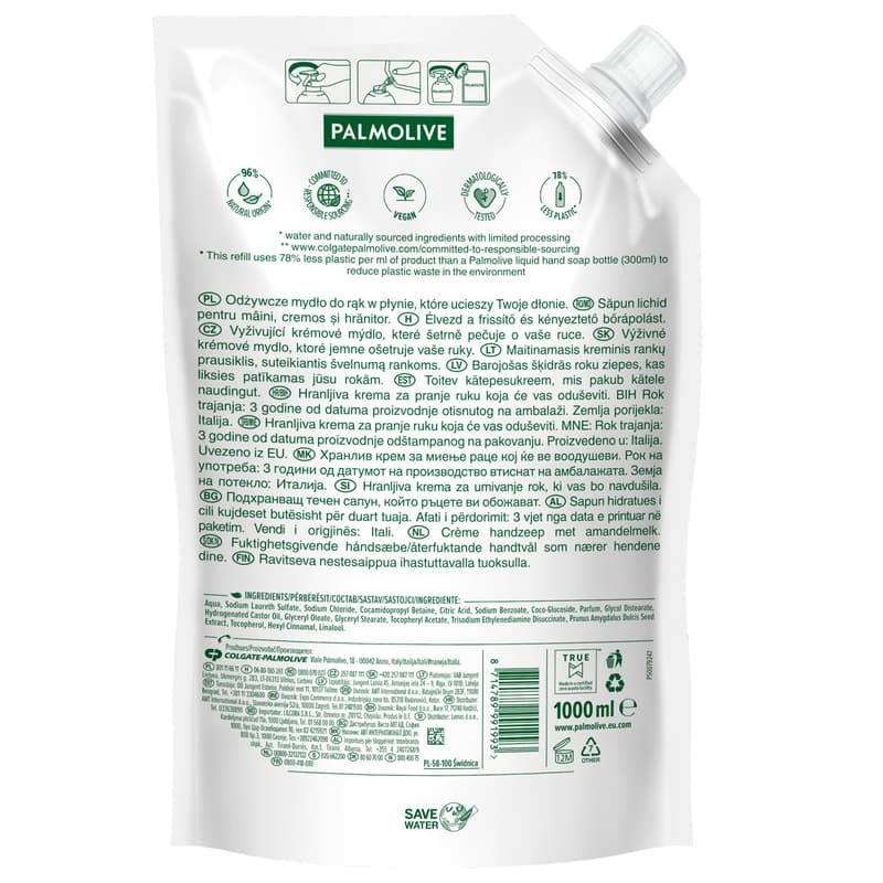 Palmolive Naturals Milk & Almond liquid soap refill