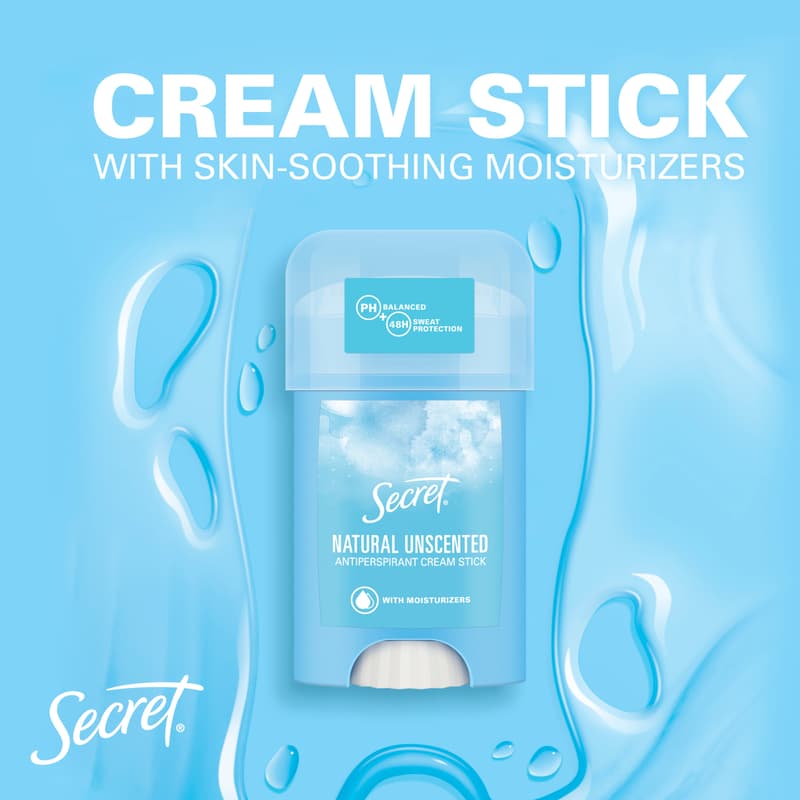 Secret Natural Fragrance Free Women's Deodorant Cream Stick