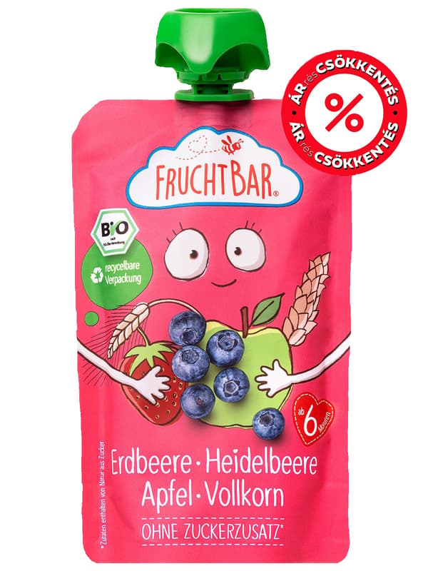 Fruchtbar BIO Eper, Áfonya, Alma Teljes kiörlésű gabona 6 hónapos kortól