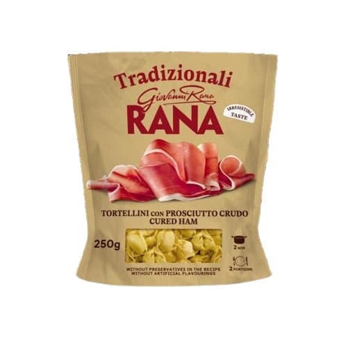 Rana tortelloni with cured ham