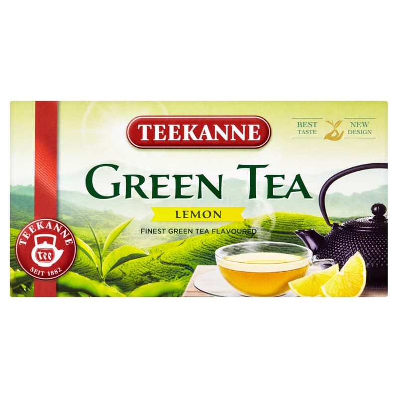 Teapot with lemon flavored green tea 20 filters