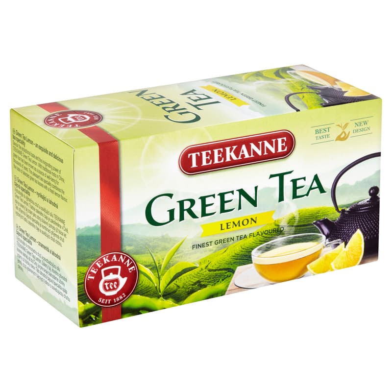 Teapot with lemon flavored green tea 20 filters