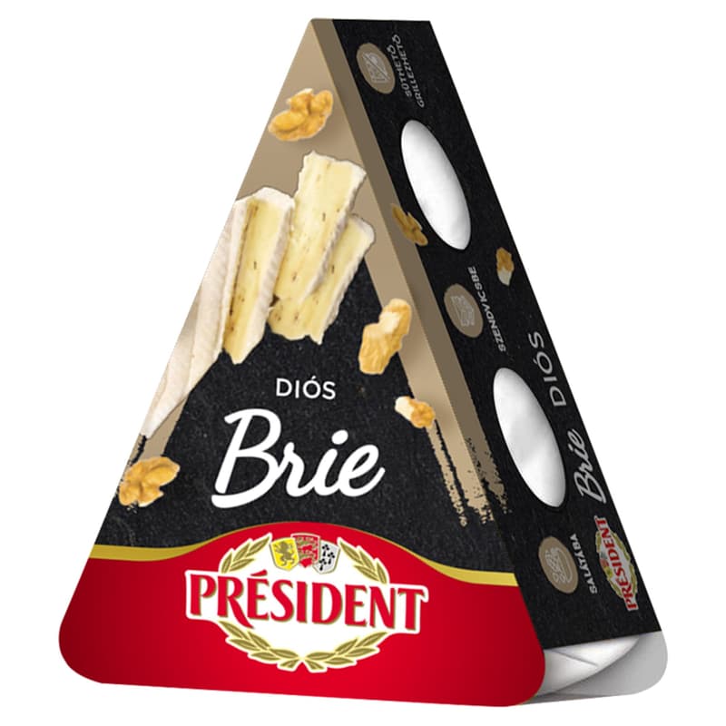 Président Brie Soft Cheese with Walnuts, Matured with White Mold