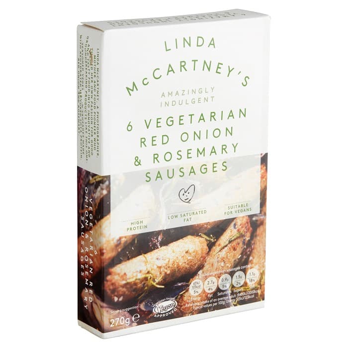 Linda MC vegetarian onion-rosemary sausage