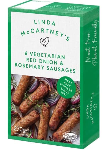 Linda MC vegetarian onion-rosemary sausage