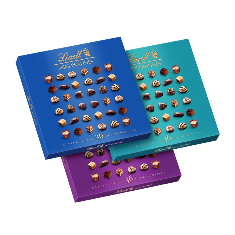 Lindt töltött mini praliné kollekció tejcsokoládéból és keserű csokoládéból