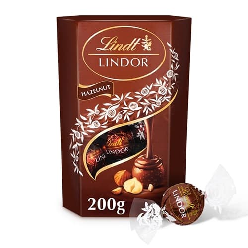Lindt Lindor Hazelnut Lindt Lindor Hazelnut tejcsokoládé praliné mogyoródarabokkal és lágyan olvadó töltelékkel