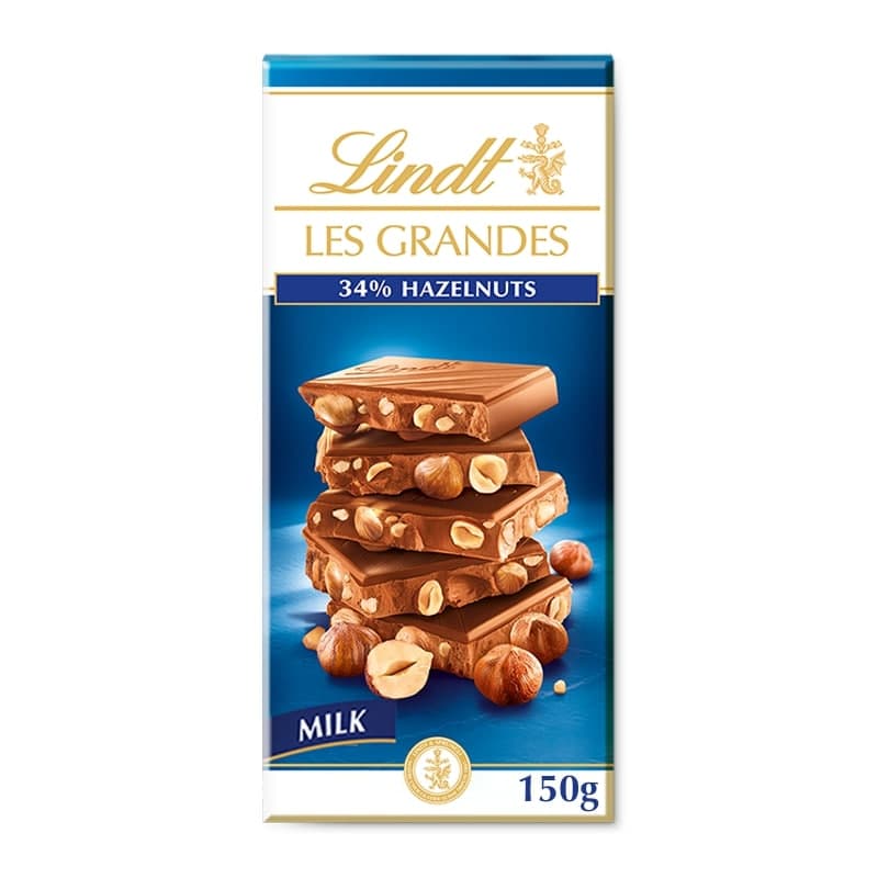 Lindt Les Grandes mogyorós svájci tejcsokoládé