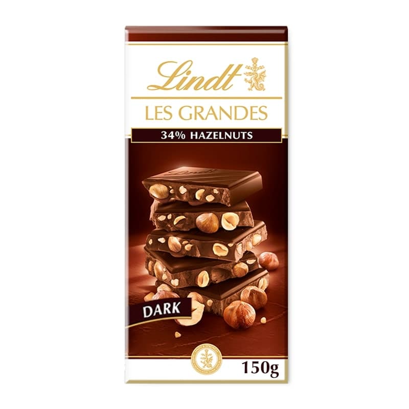 Lindt Les Grandes mogyorós svájci étcsokoládé