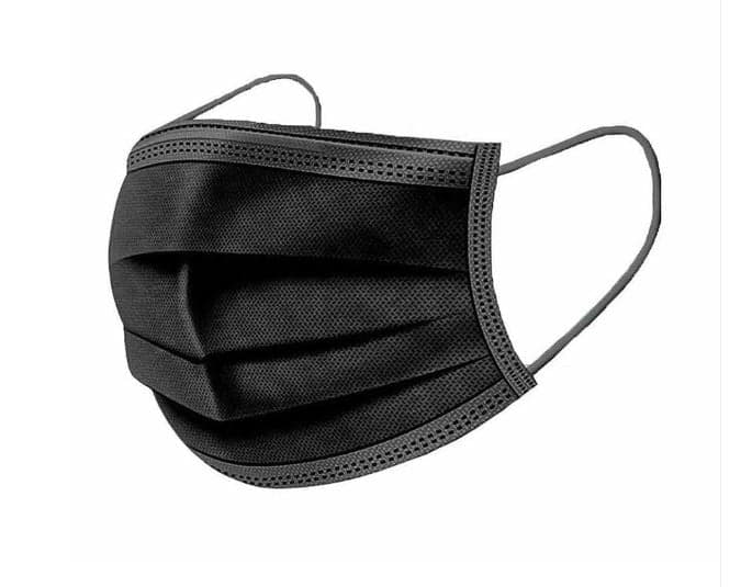 Disposable 3-layer black face mask (BFE 95%)