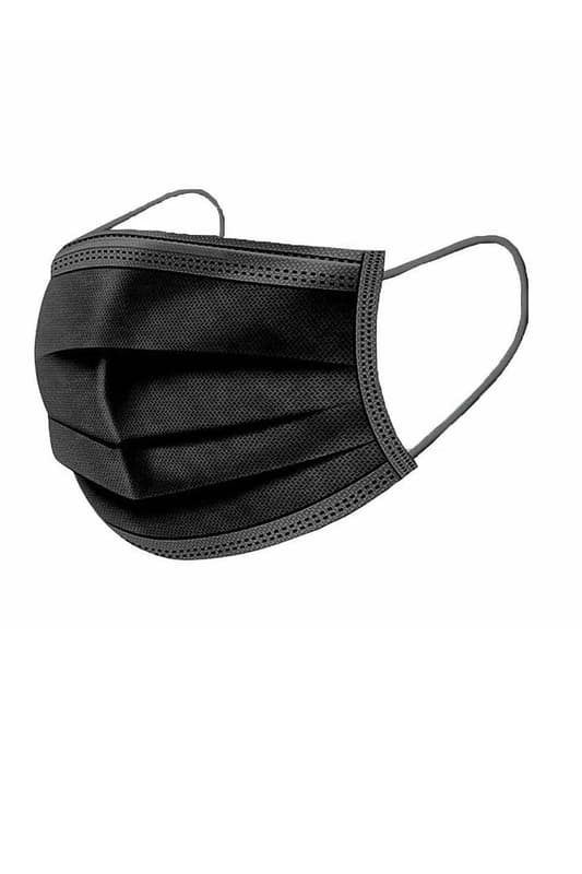 Disposable 3-layer black face mask (BFE 95%)