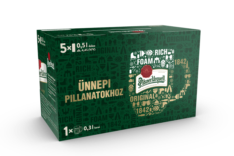 Pilsner Urquell sör csomag ajándék pohárral