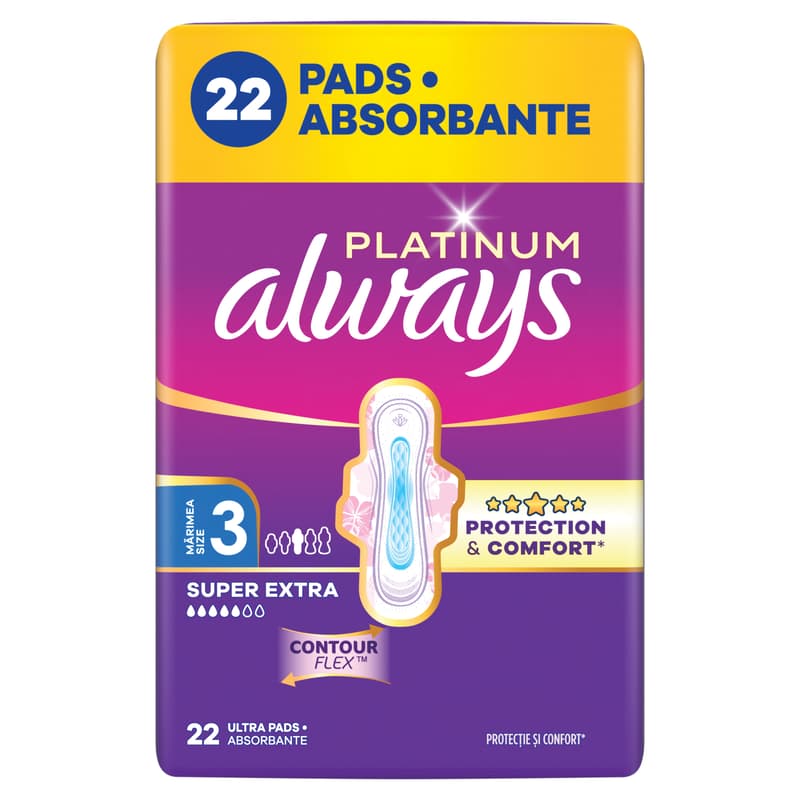 Always Platinum Egészségügyi Betét, 3-as méret, 22 db