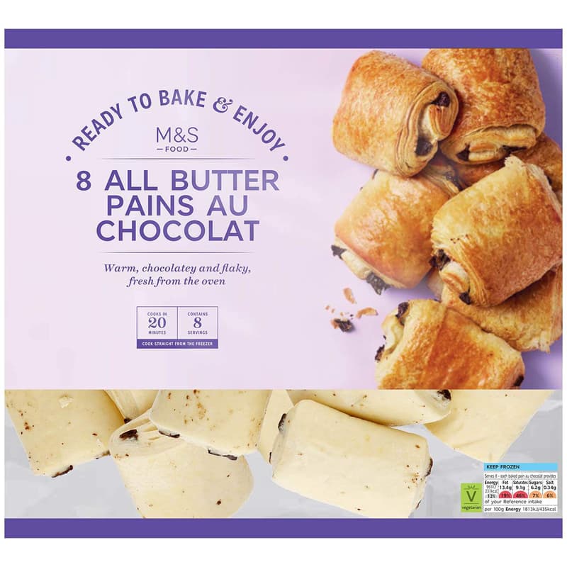 Marks & Spencer Ready-to-bake 8 French puff pastry rolls with chocolate